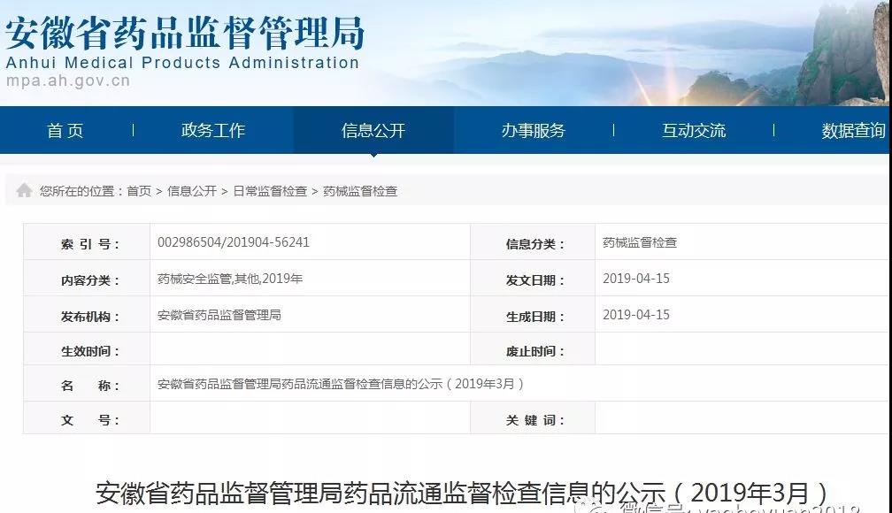 安徽藥監(jiān)局飛檢結(jié)果3月月報